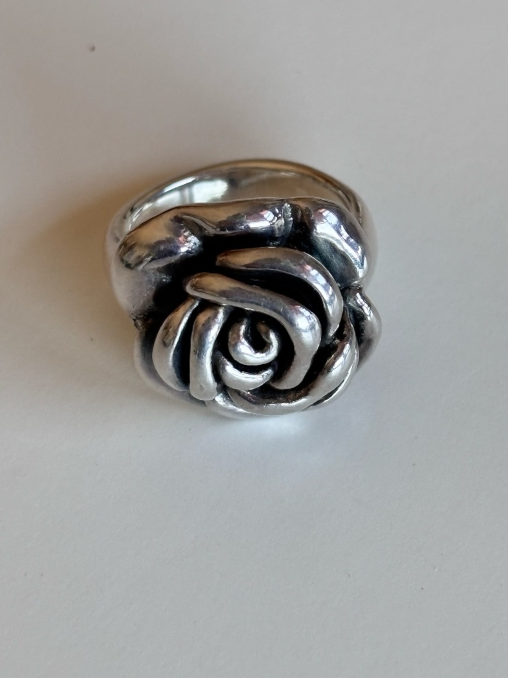 925 Sterling Silver Rose Ring – Vintage Floral Statement Ring